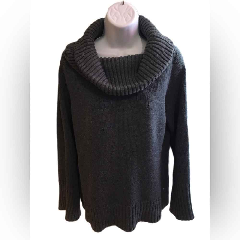 Cozy Charcoal Cowl Neck Sweater